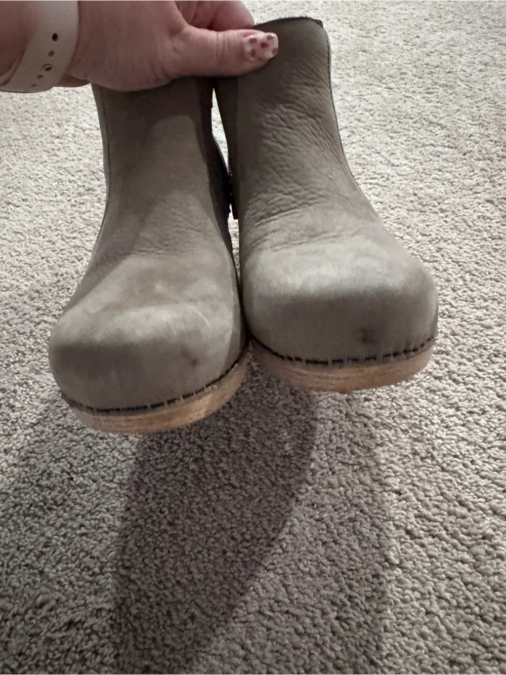 Dansko Gray Leather Ankle Booties Boots Block Heel Women’s US Size 10.5 - 11